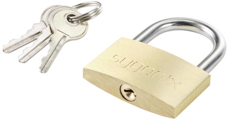 Sygonix SY-5045284 Függő lakat 39.8 mm Különböző időben záródó Aranysárga Kulcsos zár 2. kép