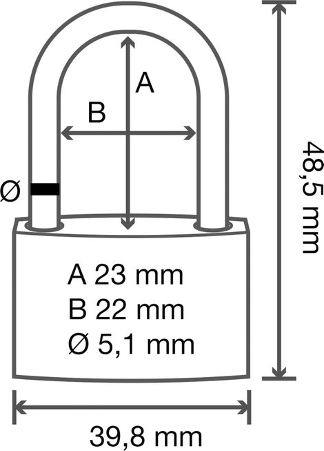 Sygonix SY-5045284 Függő lakat 39.8 mm Különböző időben záródó Aranysárga Kulcsos zár 4. kép