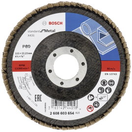 Bosch Accessories 2608603654 X431 Felületcsiszoló korong Ø 115 mm Furat átmérő 22.33 mm Acél 1 db