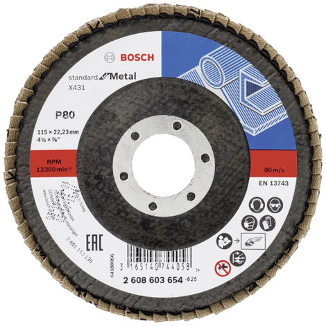 Bosch Accessories 2608603654 X431 Felületcsiszoló korong Ø 115 mm Furat átmérő 22.33 mm Acél 1 db