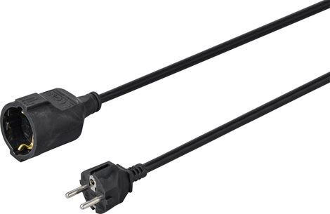 Sygonix SY-4872636 Áram Hosszabbítókábel 16 A Fekete 5.00 m H05VV-F 3G 1,5 mm²