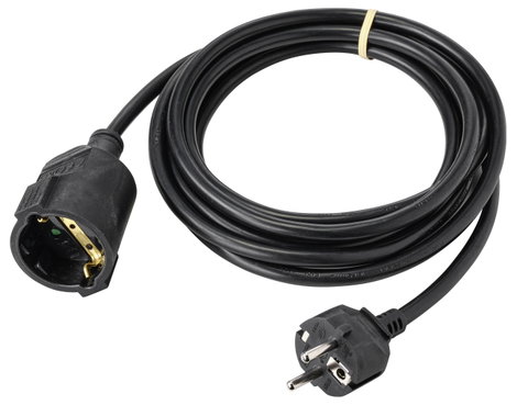 Sygonix SY-4872636 Áram Hosszabbítókábel 16 A Fekete 5.00 m H05VV-F 3G 1,5 mm² 3. kép