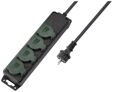 Sygonix SY-5145340 Hálózati elosztó Fekete, Zöld Védőérintkezős 1 db