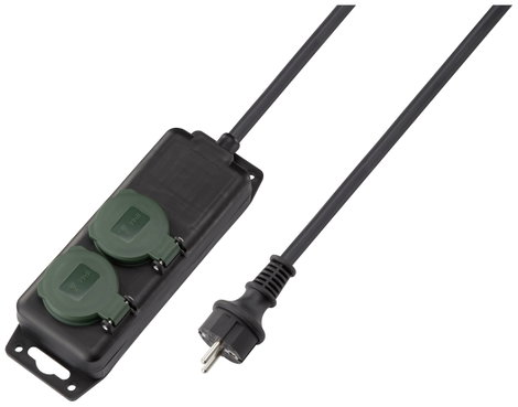 Sygonix SY-5145338 Hálózati elosztó Fekete, Zöld Védőérintkezős 1 db