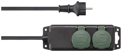 Sygonix SY-5145338 Hálózati elosztó Fekete, Zöld Védőérintkezős 1 db 2. kép