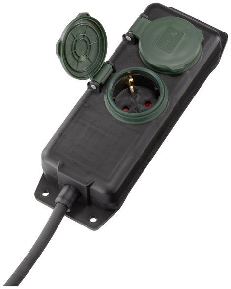 Sygonix SY-5145338 Hálózati elosztó Fekete, Zöld Védőérintkezős 1 db 4. kép