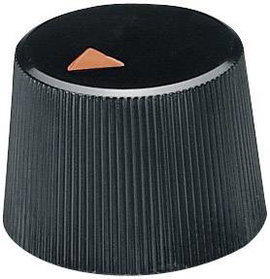 Forgatógomb mutatóval, Ø 4 mm, 16,4 x 4 x 12,5 x 12,3 x 2 x 10,4 mm, fekete, OKW