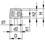 Forgatógomb mutatóval, Ø 4 mm, 16,4 x 4 x 12,5 x 12,3 x 2 x 10,4 mm, fekete, OKW 2. bélyegkép