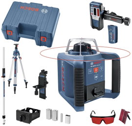 Bosch Professional GRL 300HV + BT300 + GR240 + LR1 + WM4 Rotációs lézer Önszintező, Állvánnyal Hatót