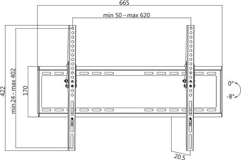 LogiLink BP0039 TV fali tartó 94,0 cm (37) - 177,8 cm (70) Dönthető 3. kép