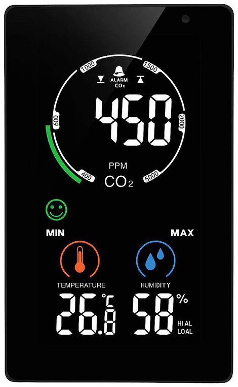 Digitális CO2 mérő komfort kijelzővel, NDIR MX6055 2. kép