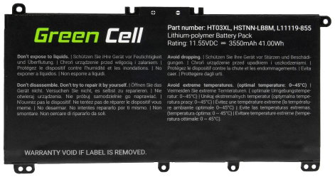 Green Cell Notebook akku HT03XL 11.4 V 3400 mAh HP 3. kép