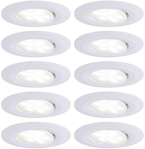 Paulmann LED-es fürdőszobai beépíthető lámpa 10 részes készlet 65 W Fehér (matt) 4. kép