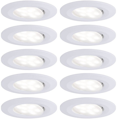Paulmann LED-es fürdőszobai beépíthető lámpa 10 részes készlet 60 W Fehér (matt)