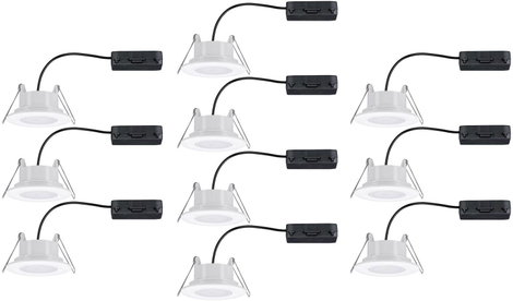 Paulmann LED-es fürdőszobai beépíthető lámpa 10 részes készlet 60 W Fehér (matt) 2. kép