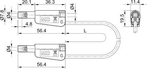 Stäubli SLK-4N-S25 Mérővezeték [ - ] 50 cm Zöld 1 db 3. kép