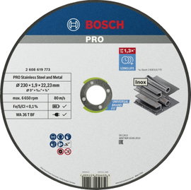 Bosch Accessories Standard for Inox 2608619773 Vágótárcsa, egyenes 230 mm 1 db Acél