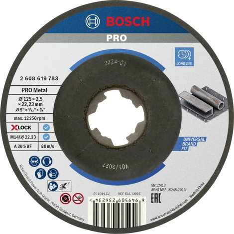 Bosch Accessories Standard for Metal 2608619783 Vágótárcsa, hajlított 125 mm 1 db Fém