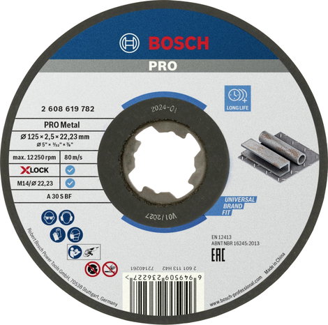 Bosch Accessories Standard for Metal 2608619782 Vágótárcsa, egyenes 125 mm 1 db Fém