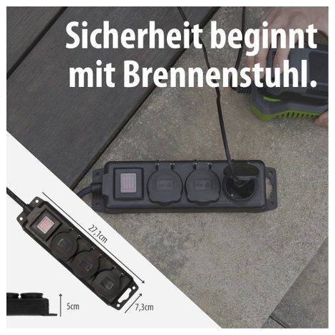 Brennenstuhl 1159950013 #####Outdoor Steckdosenleiste mit Schalter Fekete 5. kép