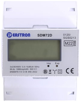 Counttec SDM72D Háromfázisú fogyasztásmérő digitális 80 A MID konform: Igen 1 db