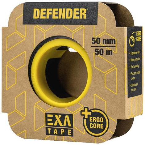DEFENDER by Adam Hall EXA-TAPE BM 50 ERGO-CORE DTEXABM50 Ragasztószalag Fekete (matt) (H x Sz) 50 m 5. kép