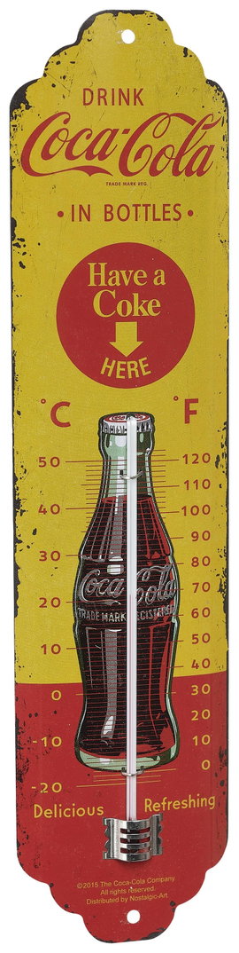 TFA Dostmann NOSTALGIC ART Coca Cola Hőmérő Sárga, Piros