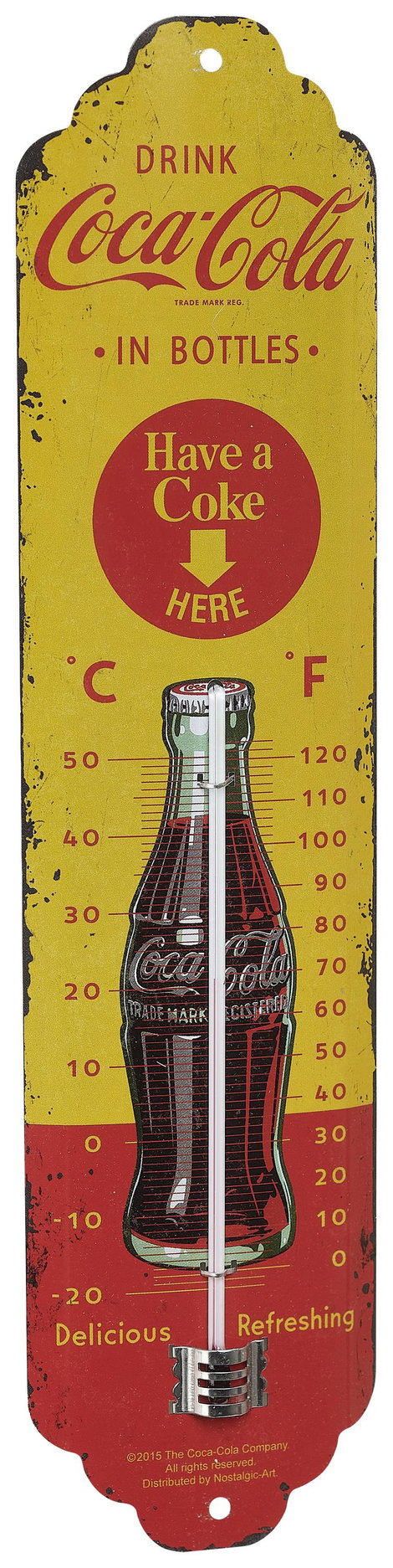TFA Dostmann NOSTALGIC ART Coca Cola Hőmérő Sárga, Piros