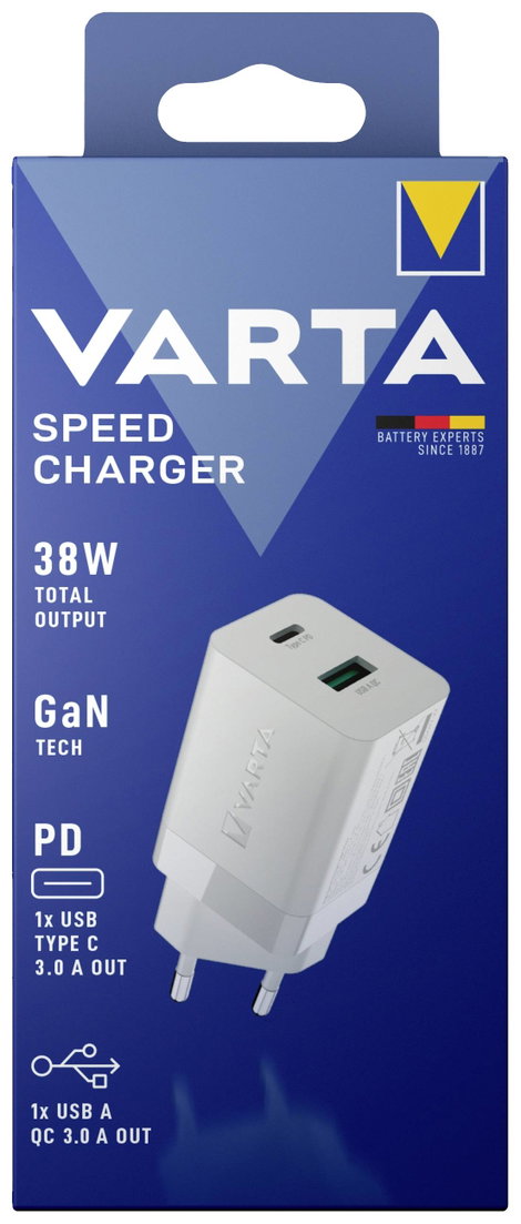 Varta Speed Charger 38 W USB-s töltőkészülék 38 W Aljzat dugó Kimenetek száma: 2 x USB, USB-C® 3. kép