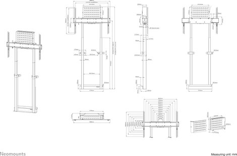 Neomounts WL55-875BL1 1 részes Monitor fali tartó 94,0 cm (37) - 261,6 cm (103) Motoros, Állítható m 3. kép