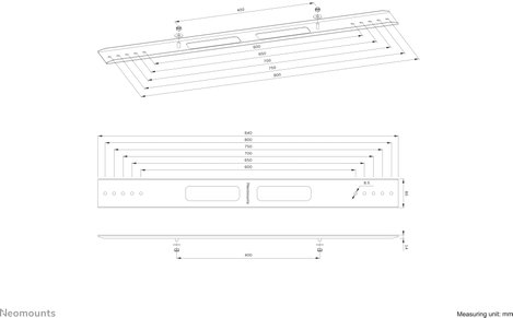 Neomounts AWL-250BL18 1 részes VESA bővítő készlet 6. kép