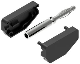 Electro PJP 215-CD1-N Banándugó Dugó, egyenes Tű átmérő: 2 mm Fekete 1 db