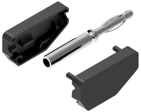 Electro PJP 215-CD1-N Banándugó Dugó, egyenes Tű átmérő: 2 mm Fekete 1 db