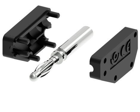 Electro PJP 215-CD1-N Banándugó Dugó, egyenes Tű átmérő: 2 mm Fekete 1 db 2. kép