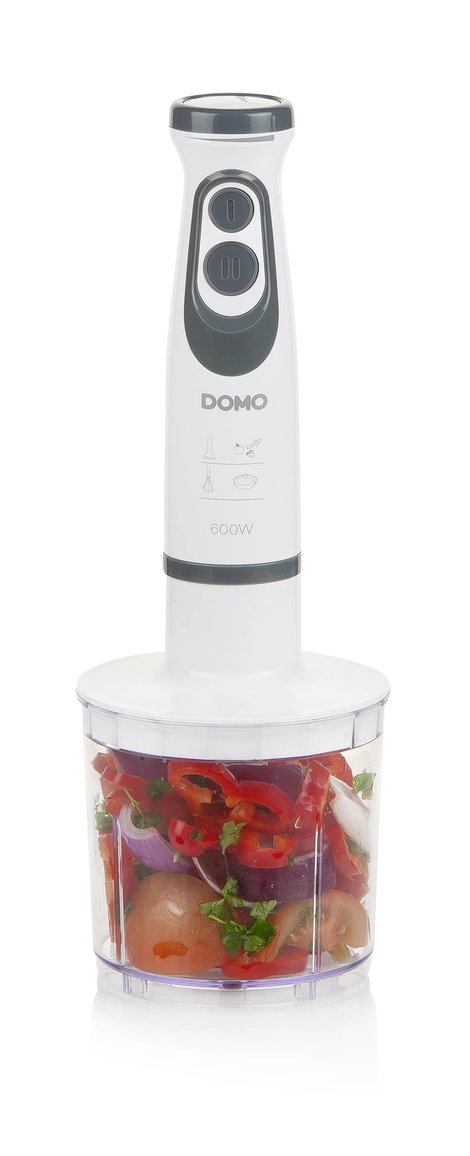 DOMO DO1089M Rúdmixer 600 W Mérőpohárral, Keverőrúd levesekhez, Hótoló feltét, Aprító feltéttel Fehé 3. kép