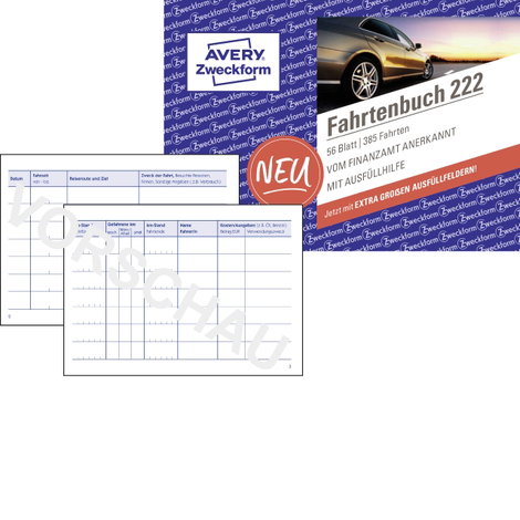 Avery-Zweckform 222-10 DIN A6 fekvő Menetlevél Lapok száma: 40 Fehér 10 db 2. kép