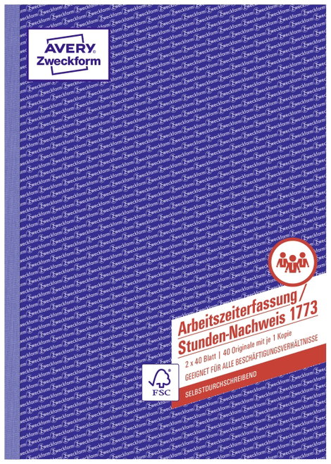 Avery-Zweckform Munkaóra-kimutatás nyomtatvány 1773-5 DIN A4 4. kép