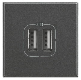Legrand USB dugaszoló aljzat Axolute Antracit HS4287C2