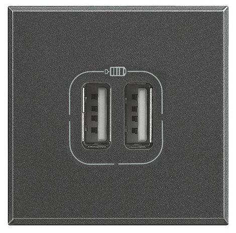 Legrand USB dugaszoló aljzat Axolute Antracit HS4287C2
