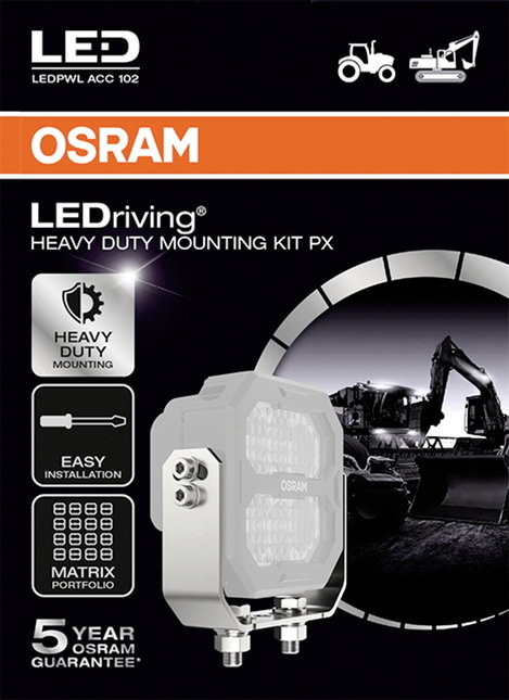 OSRAM Tartó LEDriving® Heavy Duty Mounting Kit PX LEDPWL ACC 102 (Sz x Ma x Mé) 123.25 x 88 x 35 mm 7. kép