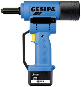 Gesipa AccuBird 1434898 Akkus popszegecshúzó pisztoly 14.4 V 2 Ah Lítiumion akkuval, Töltővel, Hordt
