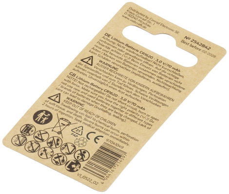 VOLTCRAFT Gombelem CR 1620 3 V 1 db 70 mAh Lítium LM1620 4. kép