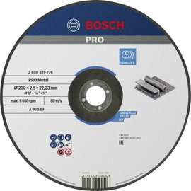 Bosch Accessories Standard for Metal 2608619776 Vágótárcsa, hajlított 230 mm 1 db Fém