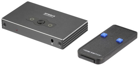 SpeaKa Professional SP-HSW-300 2 port HDMI switch Ultra HD-re alkalmas 7680 x 4320 pixel