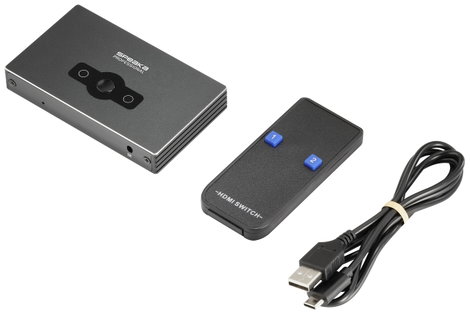 SpeaKa Professional SP-HSW-300 2 port HDMI switch Ultra HD-re alkalmas 7680 x 4320 pixel 4. kép