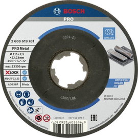 Bosch Accessories Standard for Metal 2608619781 Vágótárcsa, hajlított 115 mm 1 db Fém