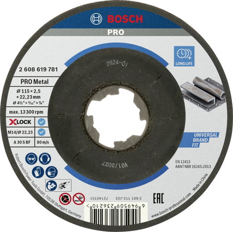Bosch Accessories Standard for Metal 2608619781 Vágótárcsa, hajlított 115 mm 1 db Fém