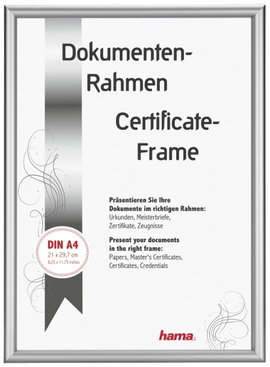 Hama 00063770 Cserélhető képkeret Papírformátum: DIN A4 (Sz x Ma x Mé) 220 x 310 x 25 mm Ezüst