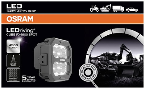 OSRAM Munkafényszóró 12 V, 24 V LEDriving® Cube PX4500 Spot LEDPWL 112-SP Széles távvilágítás (Sz x 4. kép