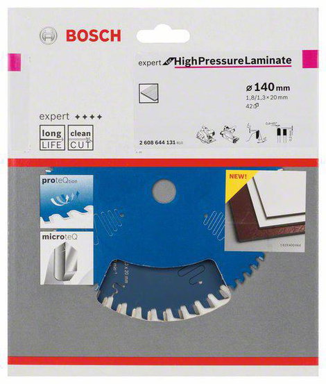 Bosch Accessories Expert for High Pressure Laminate 2608644131 Körfűrészlap 140 x 20 x 1.3 mm Fogak  2. kép